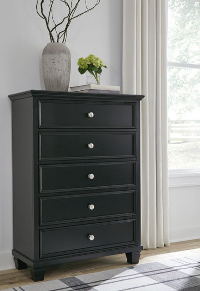 Picture of Lanolee - Black 5-Drawer Chest