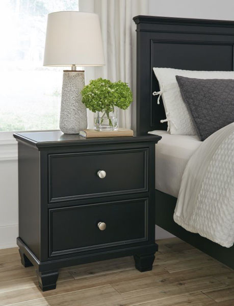 Picture of Lanolee - Black 2-Drawer Night Stand