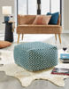 Picture of Brynnsen - Teal & Ivory Pouf