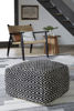 Picture of Jasett - Black & Ivory Pouf