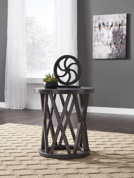 Picture of Sharzane - Gray Round End Table